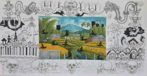 Made Bayak
Industry, Hidden History Island of the Gods III, 2024
Acrylic on canvas
141 x 285 cm
ROOTS - By Michael Schindhelm